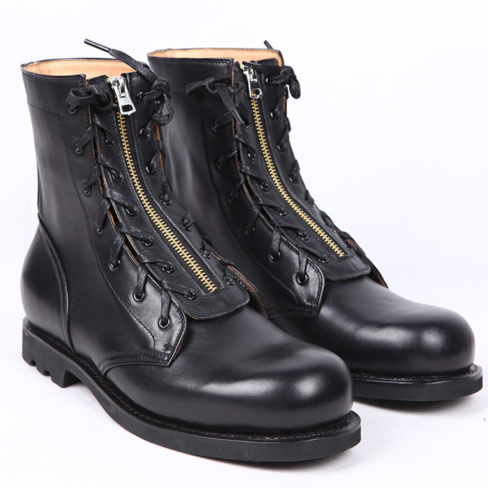 Leather High-Top Boots