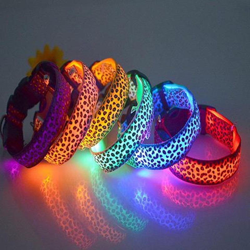 LED Leopard Print Dog Collar