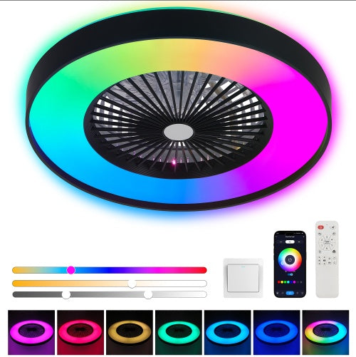 23" Smart Ceiling Fan with LED RGB & App Control