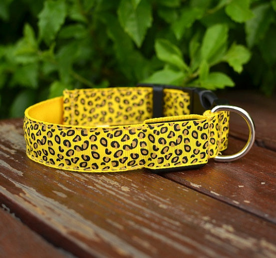 LED Leopard Print Dog Collar