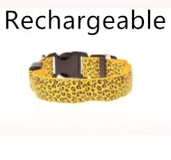 LED Leopard Print Dog Collar