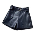 High-Waist Leather Shorts