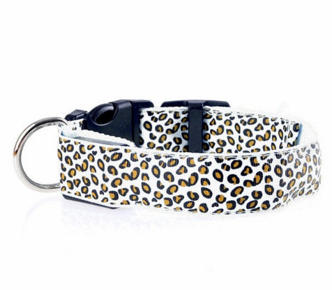LED Leopard Print Dog Collar