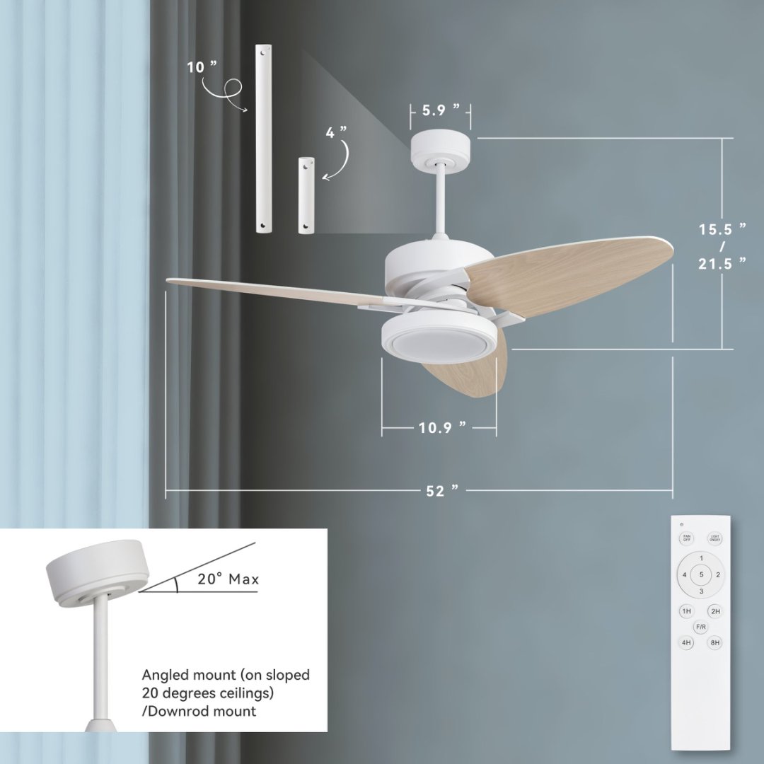 52 In. LED Smart Ceiling Fan