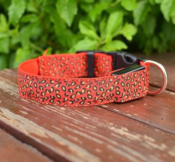 LED Leopard Print Dog Collar