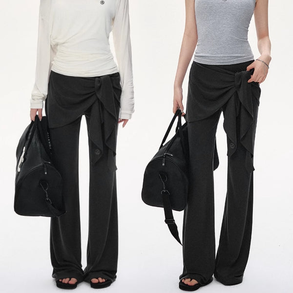 2-Piece Lace-Up Knitted Pants