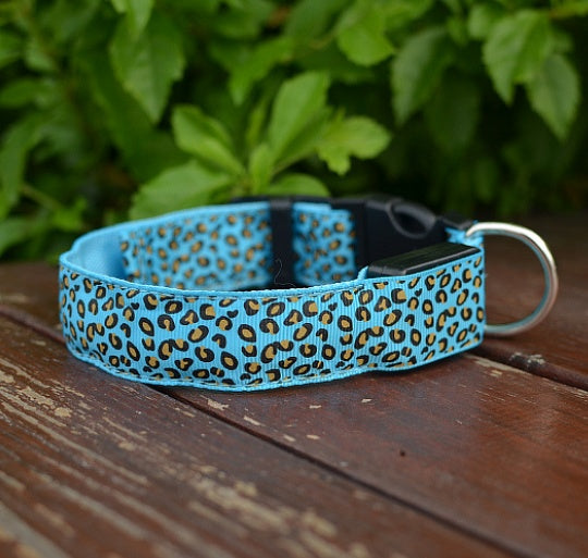 LED Leopard Print Dog Collar