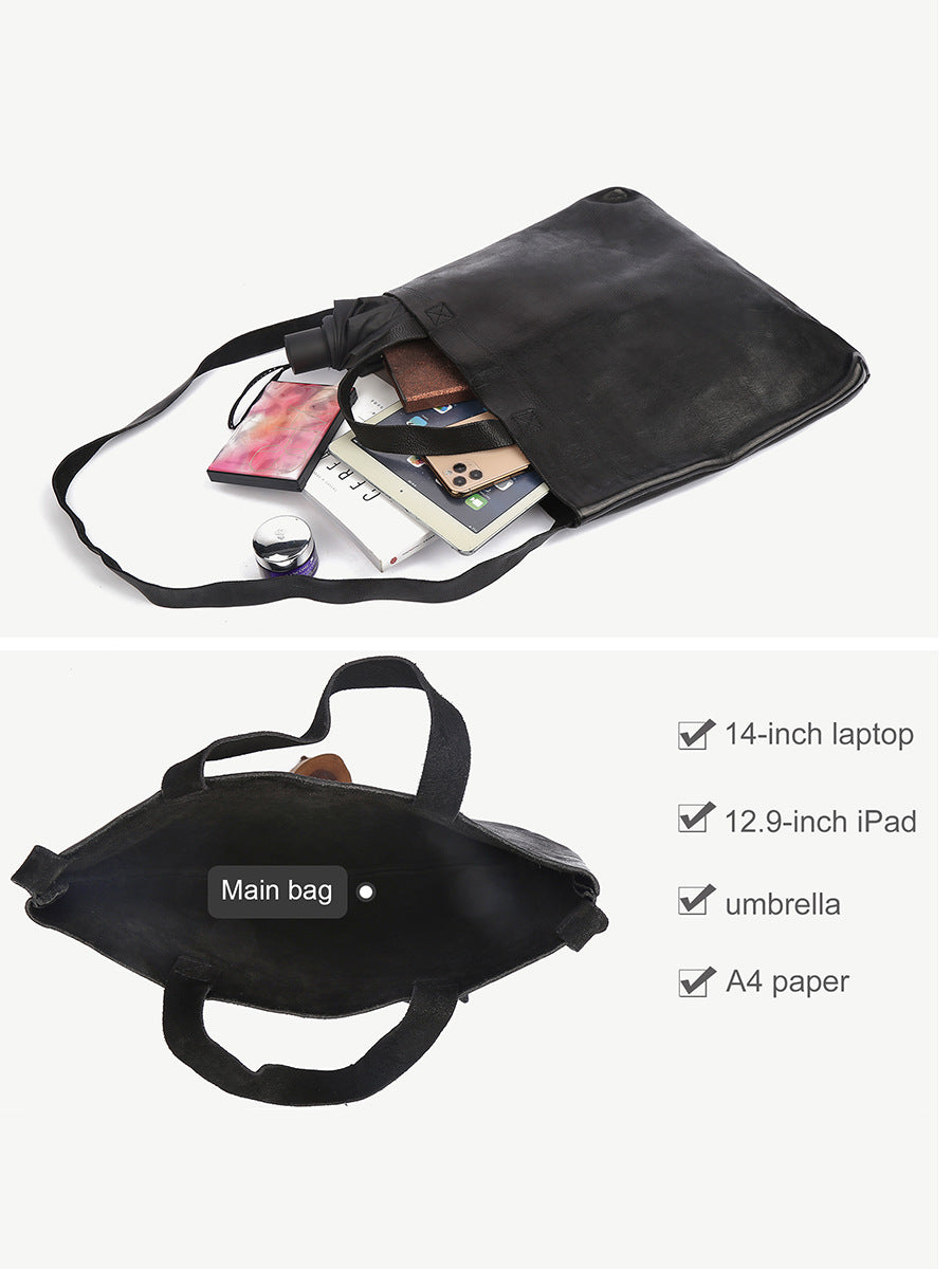 Retro Large Capacity Leather Shoulder Bag