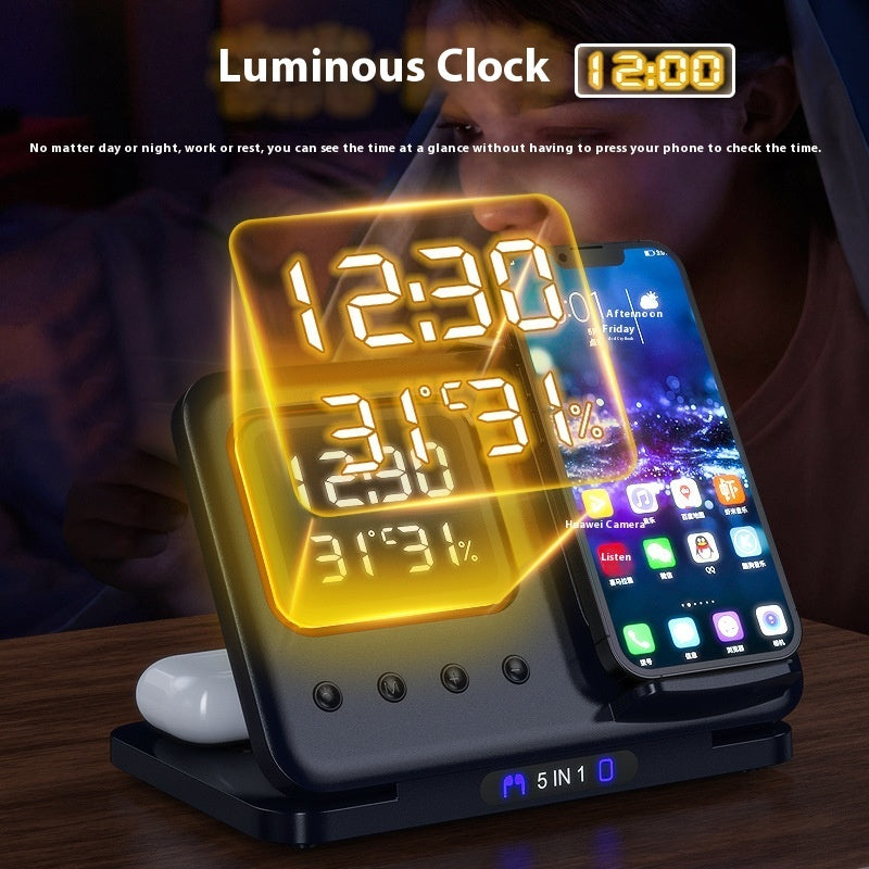 5-in-1 Wireless Charging Station & Alarm Clock