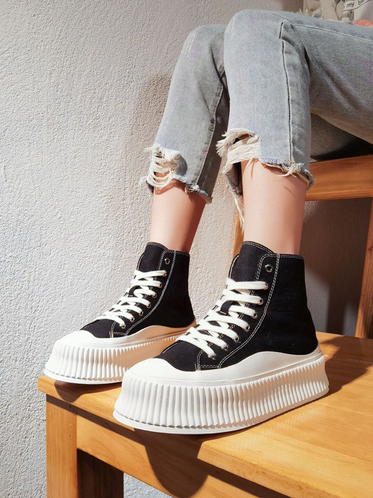 High-Top Canvas Shoes