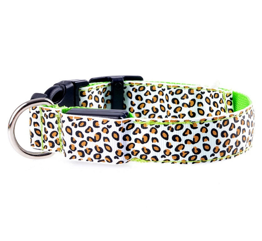 LED Leopard Print Dog Collar
