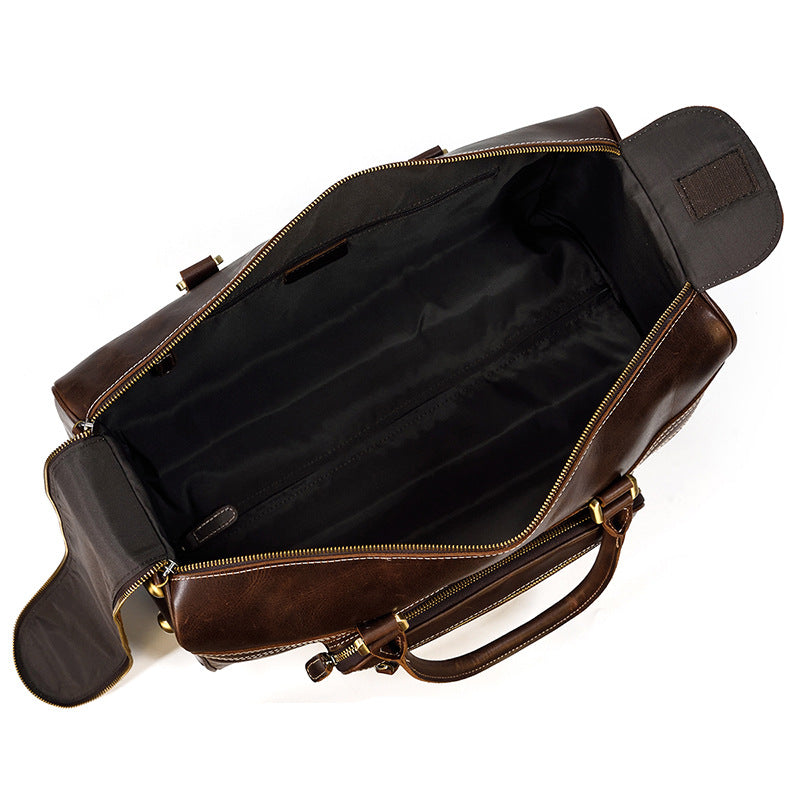 Retro Leather Trolley Bag