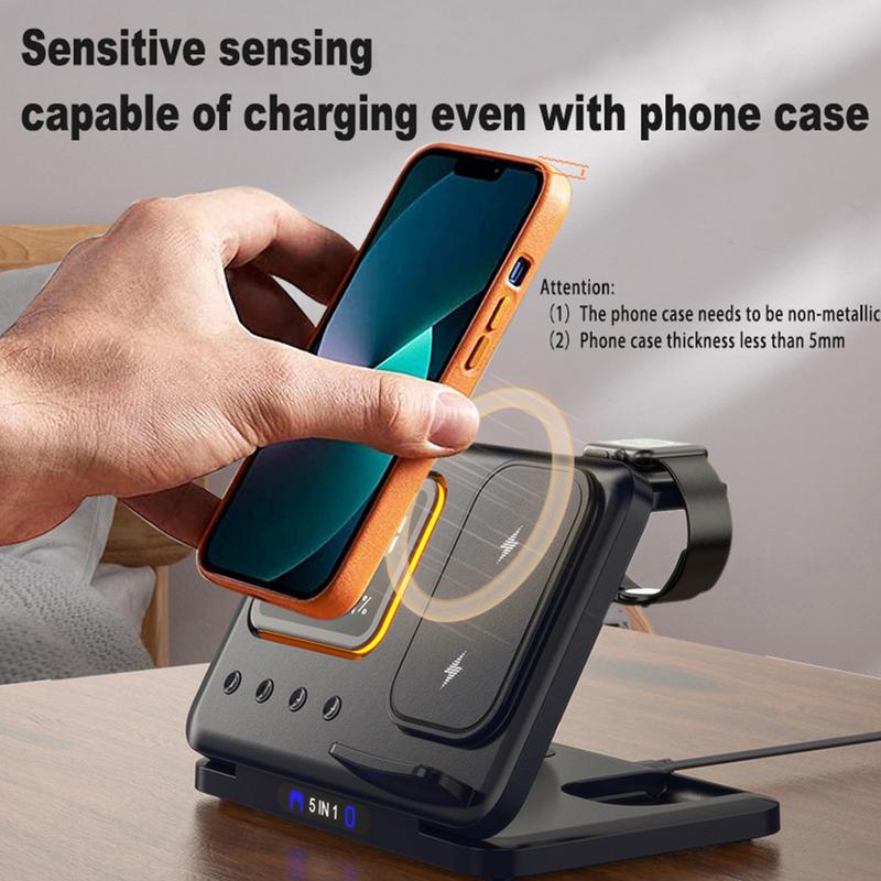 5-in-1 Wireless Charging Station & Alarm Clock