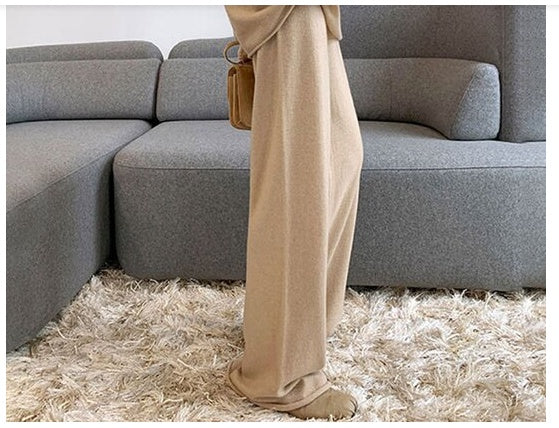2-Piece Knitted Sweater & Wide-Leg Pants
