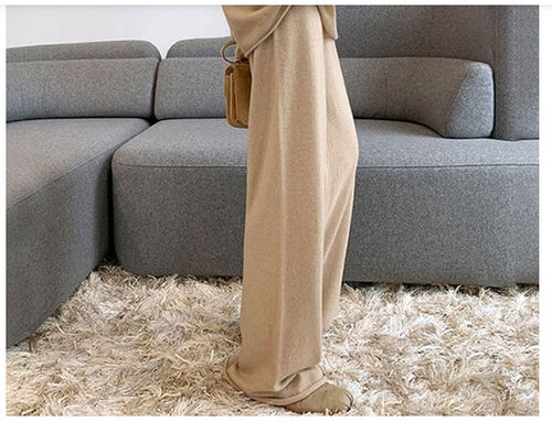 2-Piece Knitted Sweater & Wide-Leg Pants