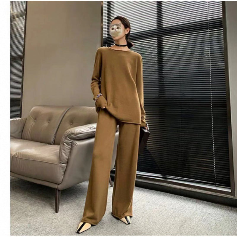 2-Piece Knitted Sweater & Wide-Leg Pants