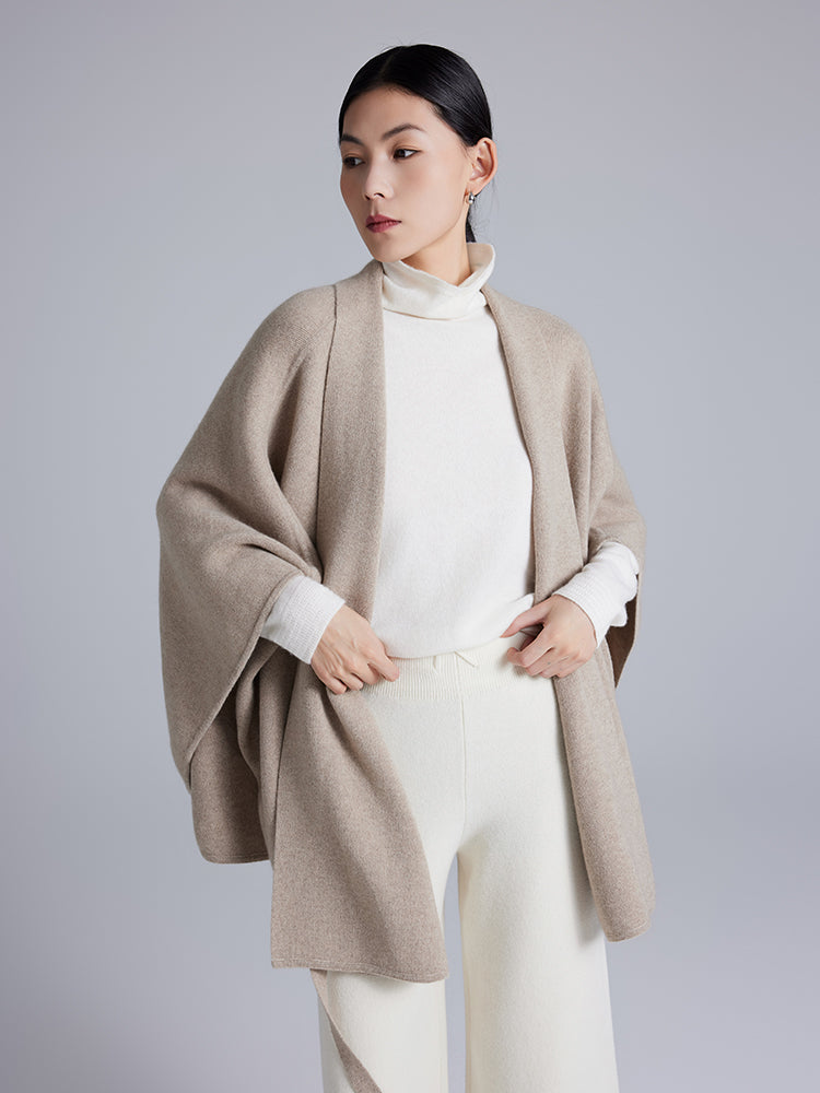 Lace-Up Cashmere Cloak Sweater