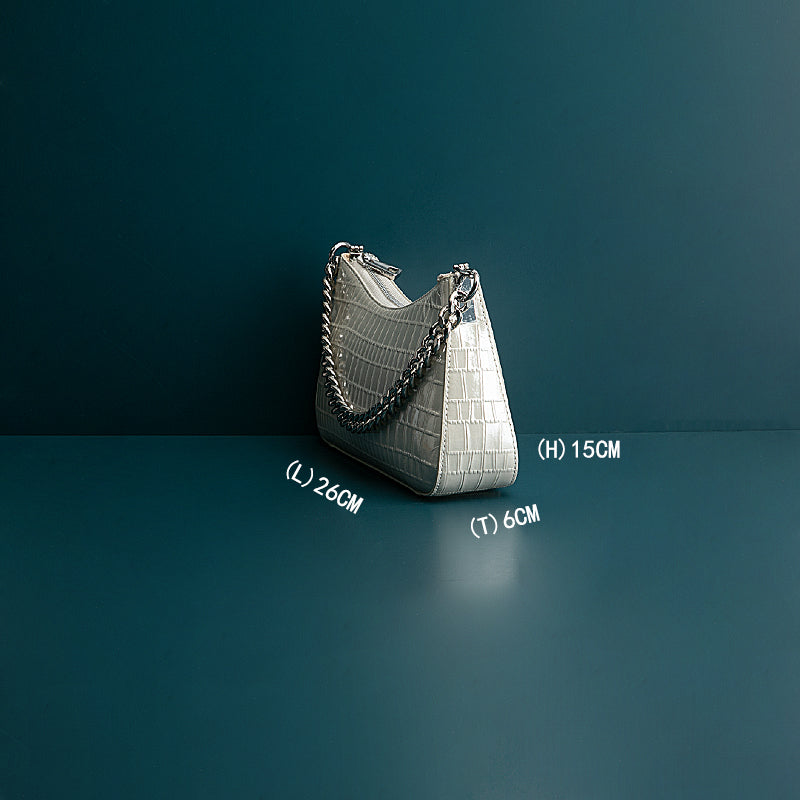 Leather Baotou Chain Handbag