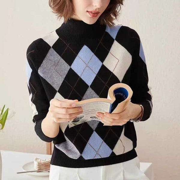 Vintage Diamond Cashmere Knitted Sweater