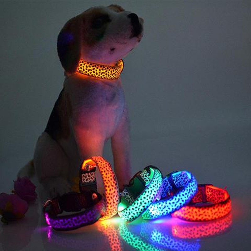 LED Leopard Print Dog Collar