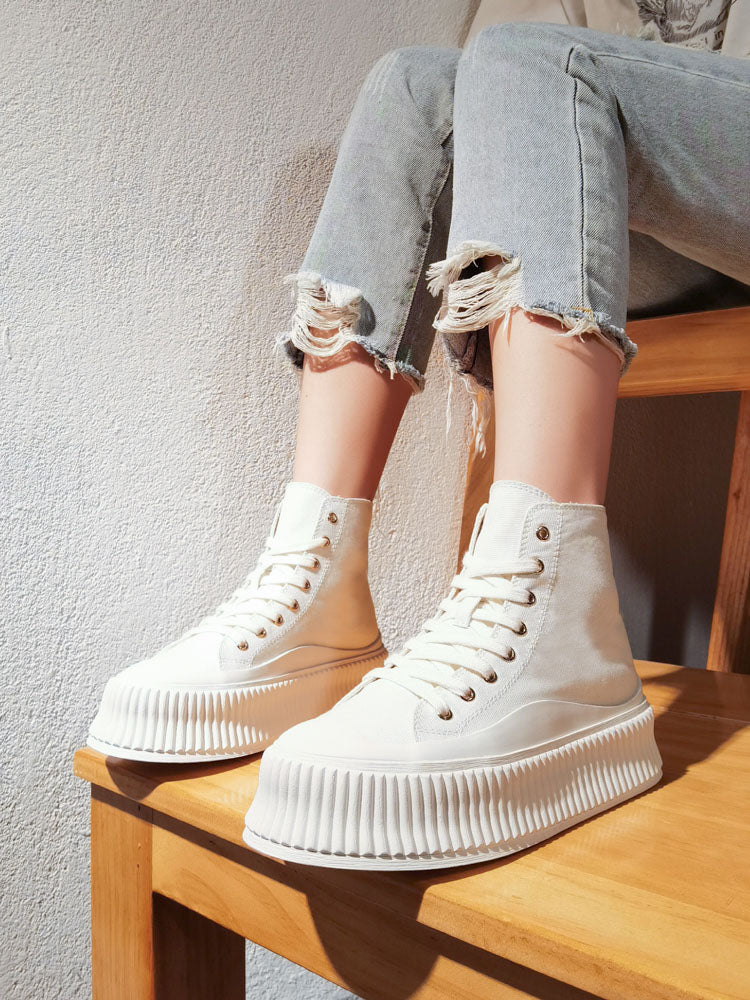 High-Top Canvas Shoes