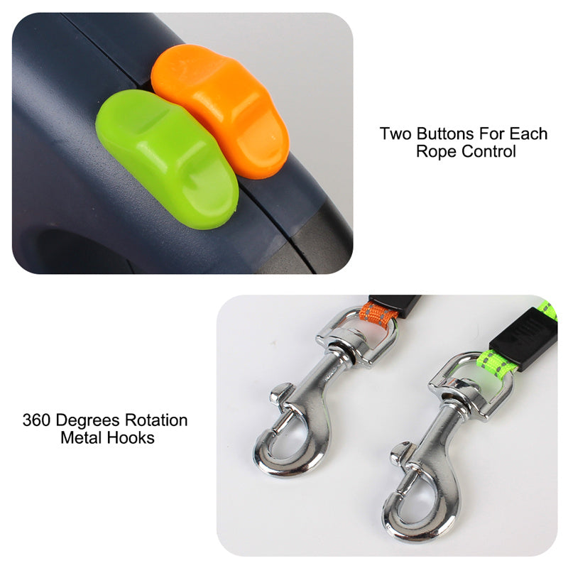 Dual Retractable Light Up Dog Leash