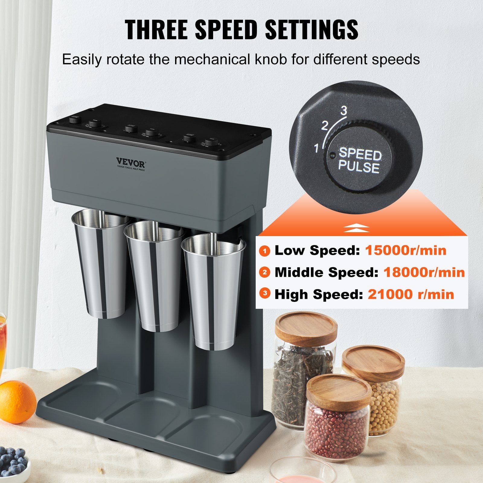 Triple Head Milkshake Maker 375W