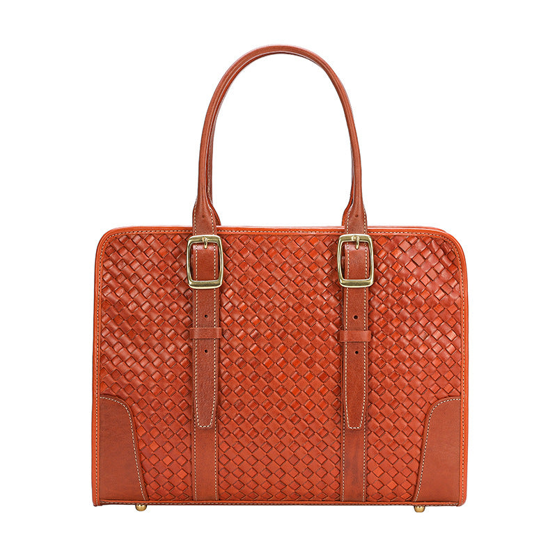 Hand-Woven Leather Handbag