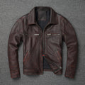 Distressed Leather Motorcycle Coat