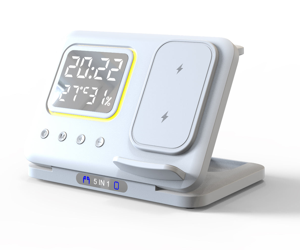 5-in-1 Wireless Charging Station & Alarm Clock