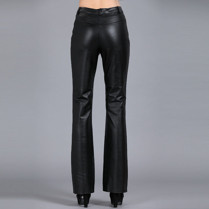 Fashion Bootcut Leather Pants