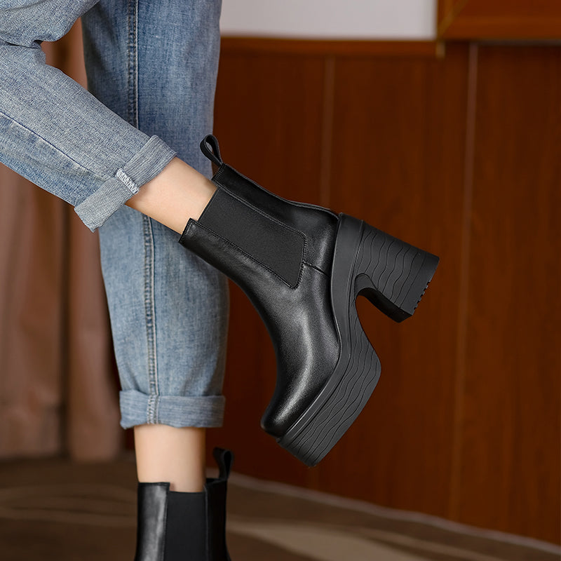 Heel Platform Ankle Boots