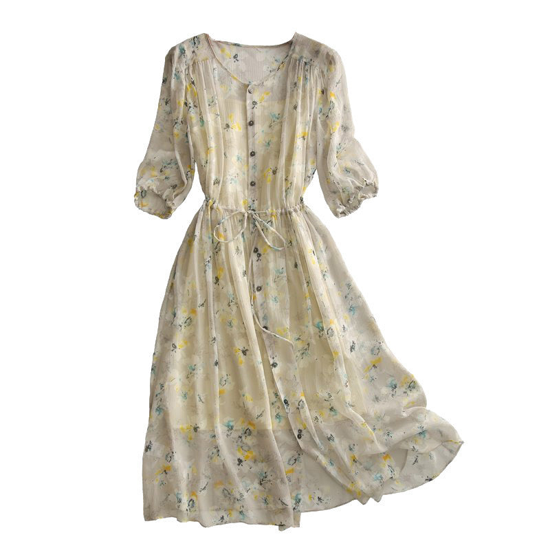 Silk Floral Dress