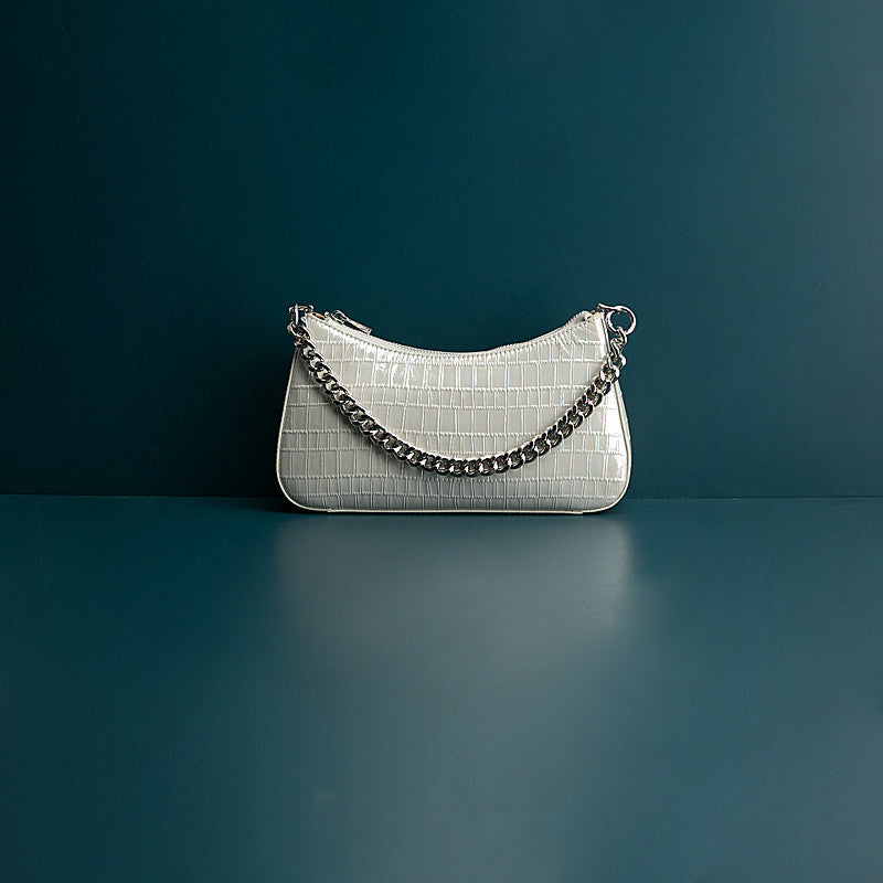 Leather Baotou Chain Handbag