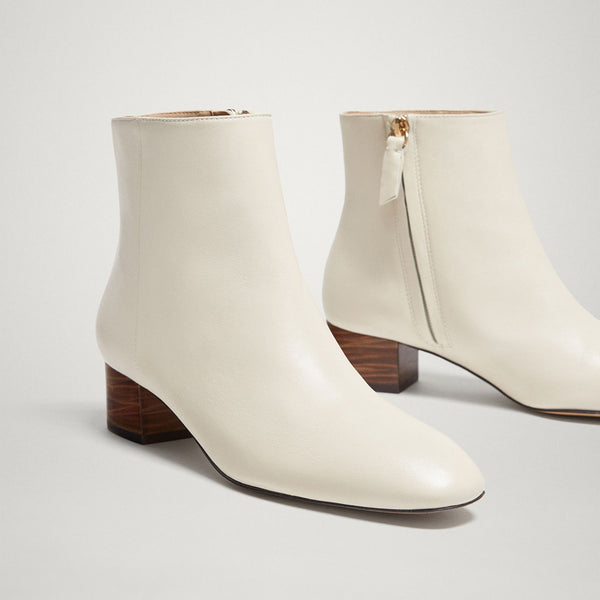 Leather Zipper Ankle Boots