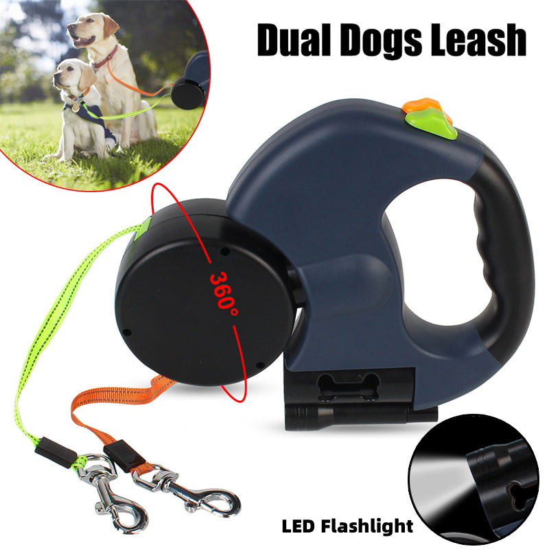 Dual Retractable Light Up Dog Leash