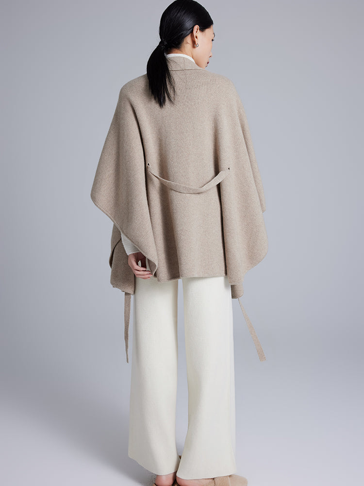 Lace-Up Cashmere Cloak Sweater