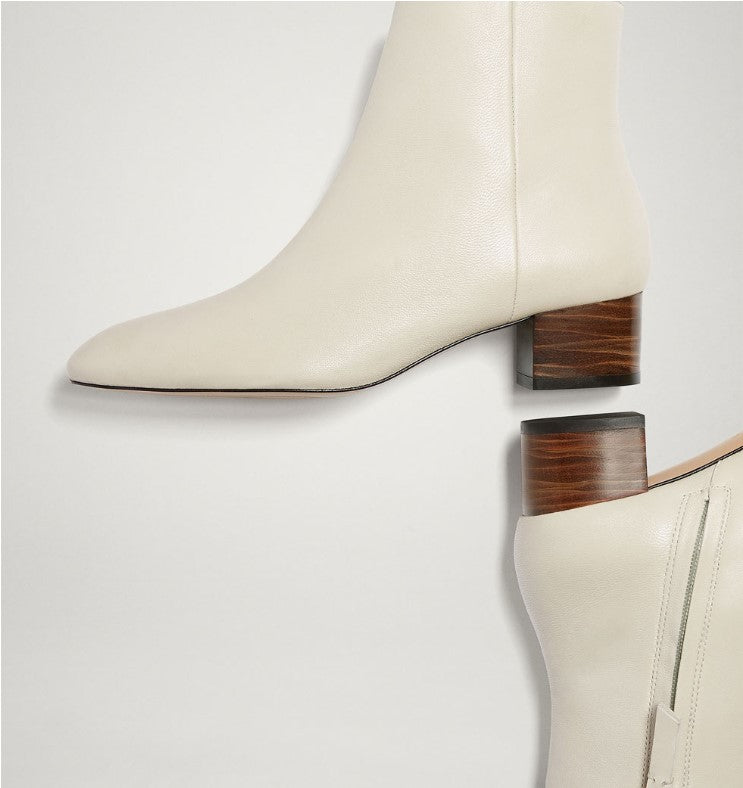 Leather Zipper Ankle Boots