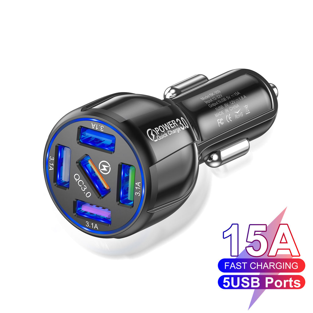 5-Port Fast Car Phone Charger
