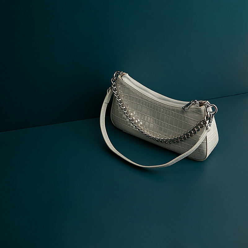 Leather Baotou Chain Handbag