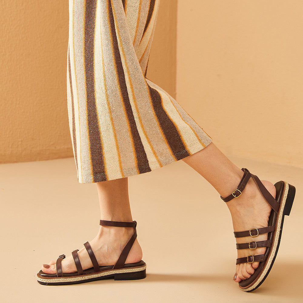 Retro Cross Strap Sandals