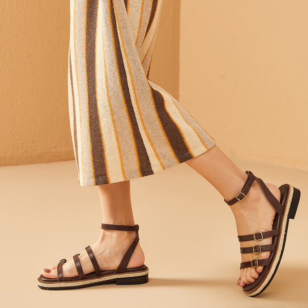Retro Cross Strap Sandals