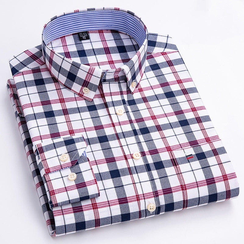 Plaid Long Sleeve Dress Shirt