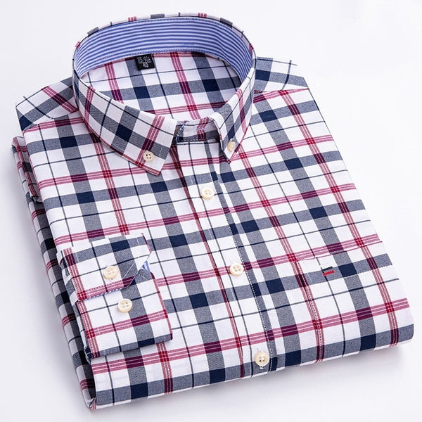 Plaid Long Sleeve Dress Shirt