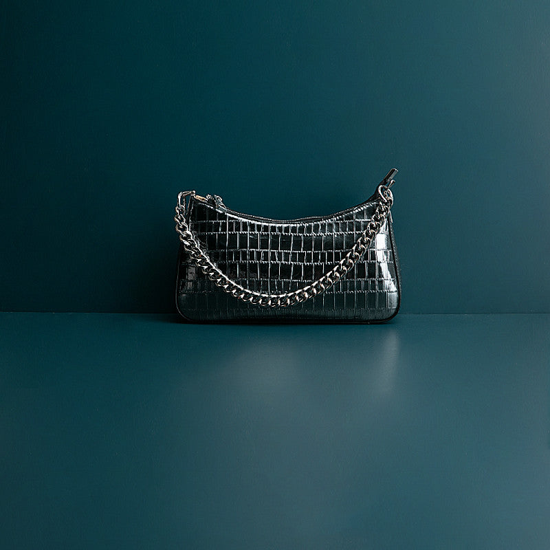 Leather Baotou Chain Handbag