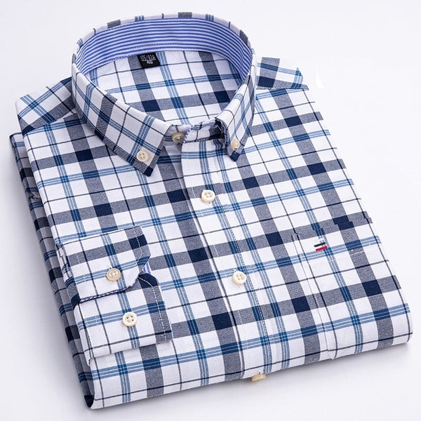 Plaid Long Sleeve Dress Shirt
