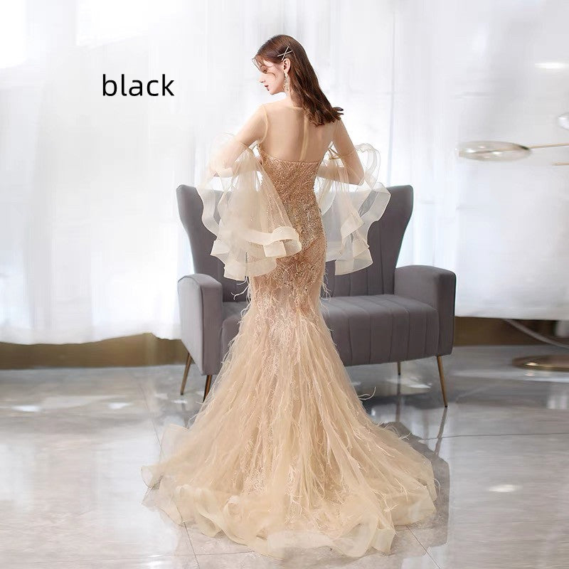 Golden Mermaid Banquet Dress