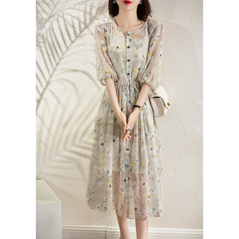 Silk Floral Dress