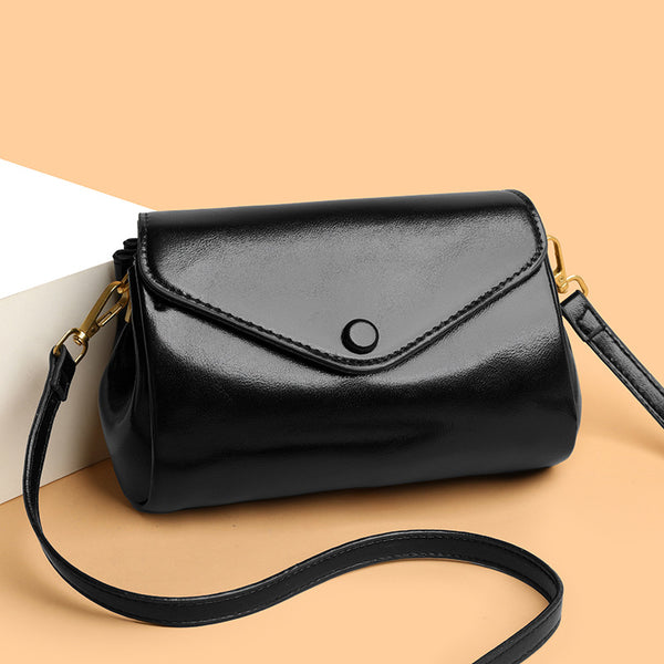 Retro Commuter Leather Crossbody Bag