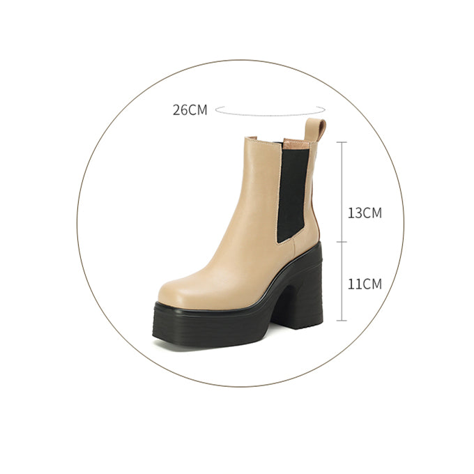 Heel Platform Ankle Boots